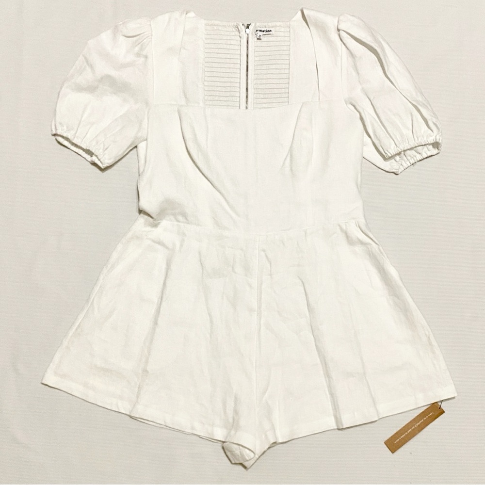 Reformation Dionne Linen Romper White